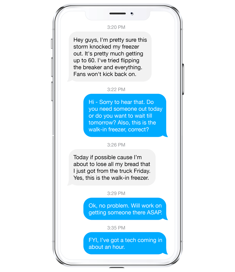 Resolve repairs over text message