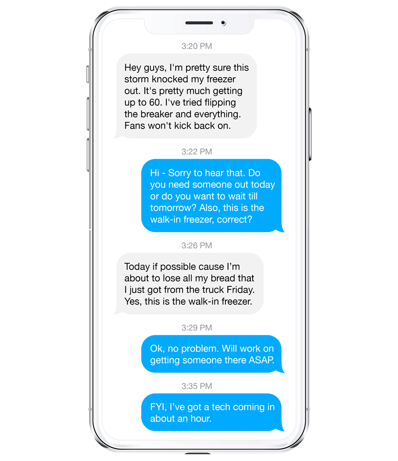 Resolve repairs over text message Resolve repairs over text message